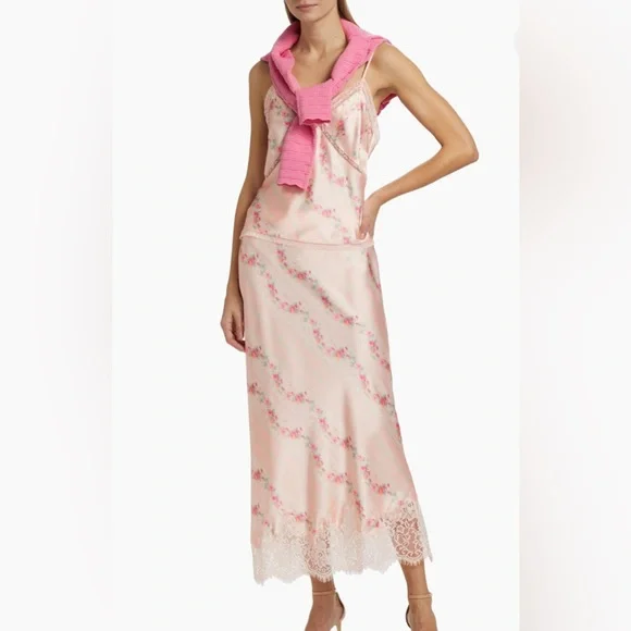 LoveShackFancy Malina Maxi Skirt, Apricot Medley - Picture 2 of 14